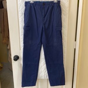 Boys Size 20 Landsend Blue Cargo pants with elastic waist. Excellent Condition